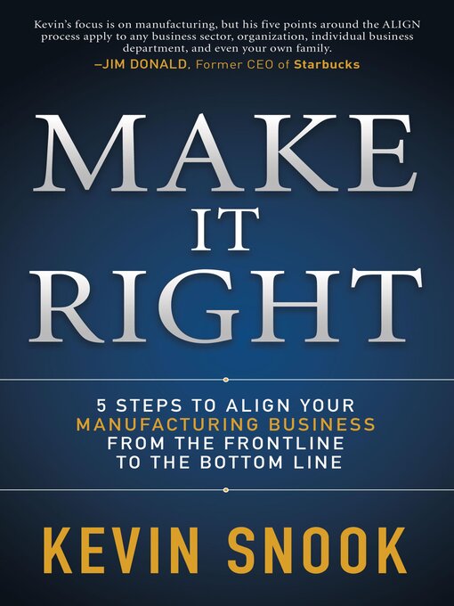 Title details for Make It Right by Kevin Snook - Wait list